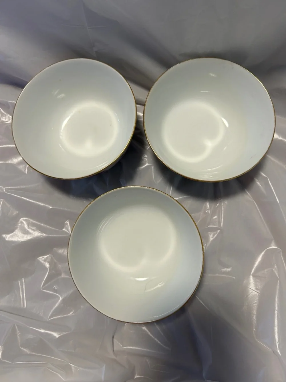 Set of 3 Vintage Chinese porcelain rice bowls Floral pattern Marked